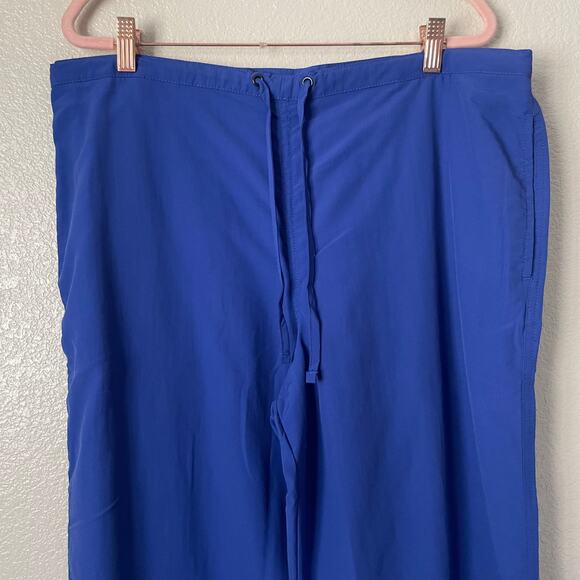 LL Bean Pants‎ Womens Large Royal Blue Supplex Cropped Wide Leg Outdoor Hiking - Picture 4 of 12